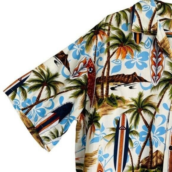 Aloha Republic Surfing Diamond Head Hawaiian Shirt Size XL - Picture 3 of 8
